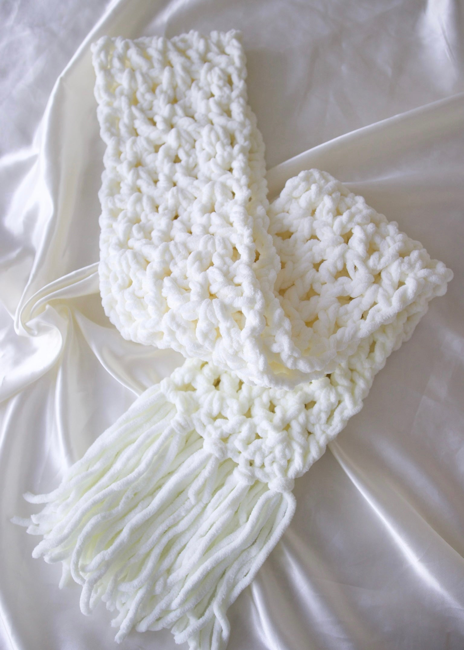 Hazel Crochet Scarf with Fringe