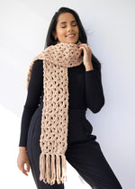 Load image into Gallery viewer, Hazel Crochet Scarf with Fringe
